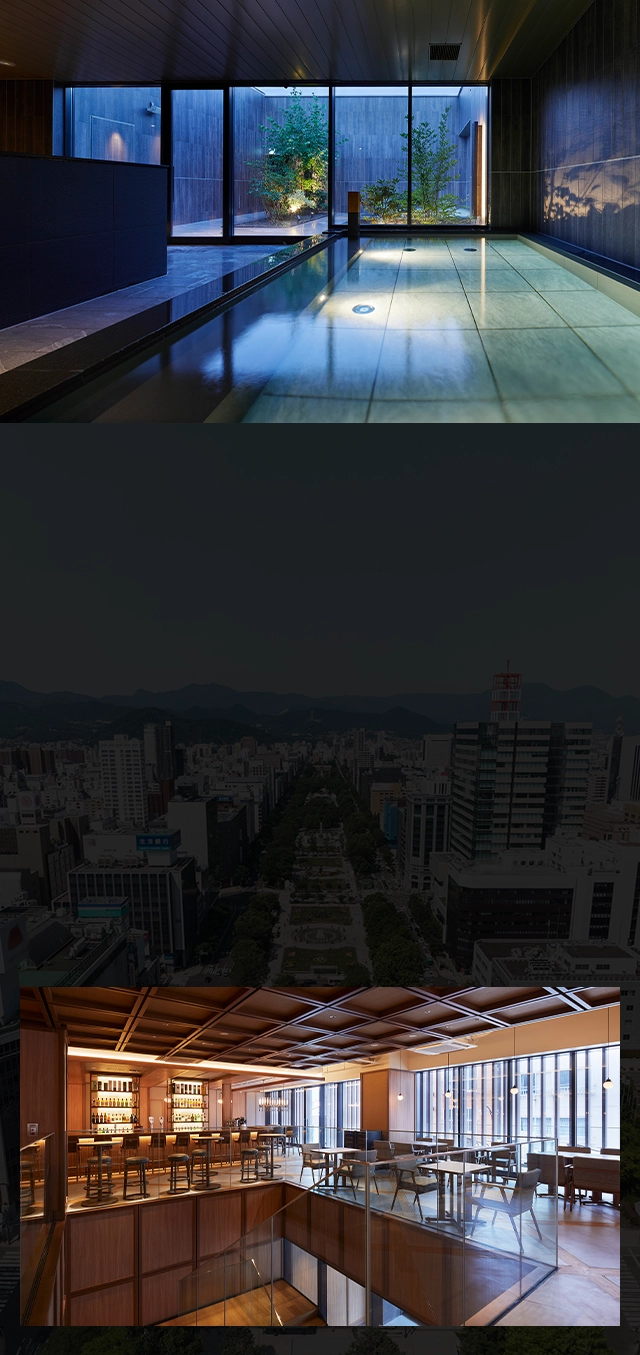 札幌是個旅遊城市，都市的便利與豐富的自然風光在此和諧交融。在這座13層建築的頂層，您可以享受令人放鬆的天空露天浴池。飯店地理位置優越，方便前往鐘樓和大通公園等著名景點。飯店各具特色，可滿足商務旅遊、休閒度假、美食之旅以及冬季運動等各種需求。入住GRANBELL HOTEL TANUKI, SAPPORO都市享受輕鬆愜意的高品質住宿體驗。