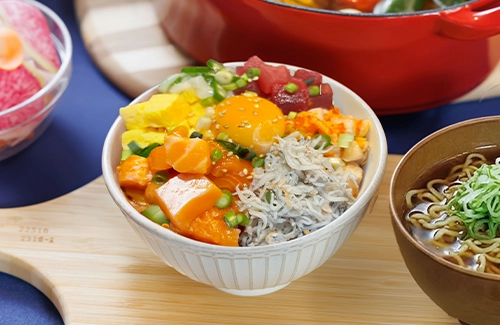 眼球料理海鮮蓋飯